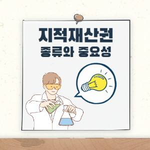 이미지_연구하고 있는 사람이 아이디어가 떠오르다_제목_지식재산권의 유형과 중요성 탐구