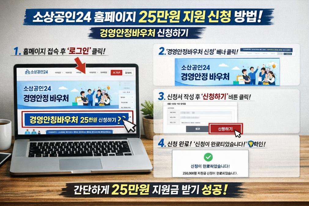 소상공인24 경영안정바우처 25만원 3분 신청 완료법