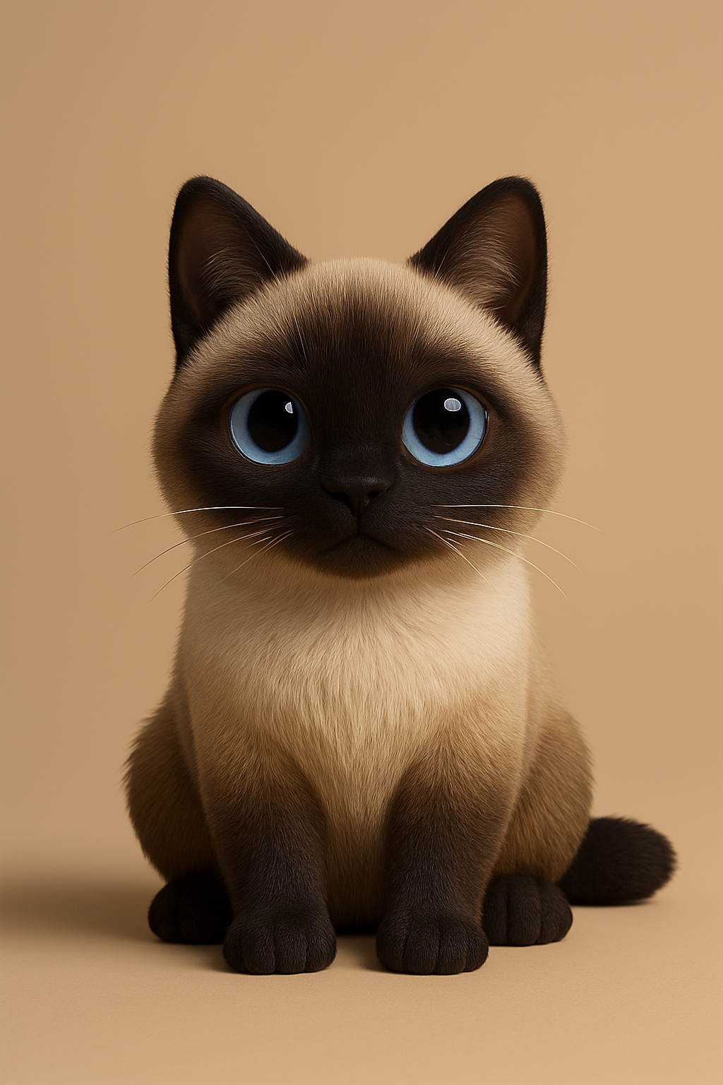 샴 고양이 사진을 3D 캐릭터로 변환시킨 이미지