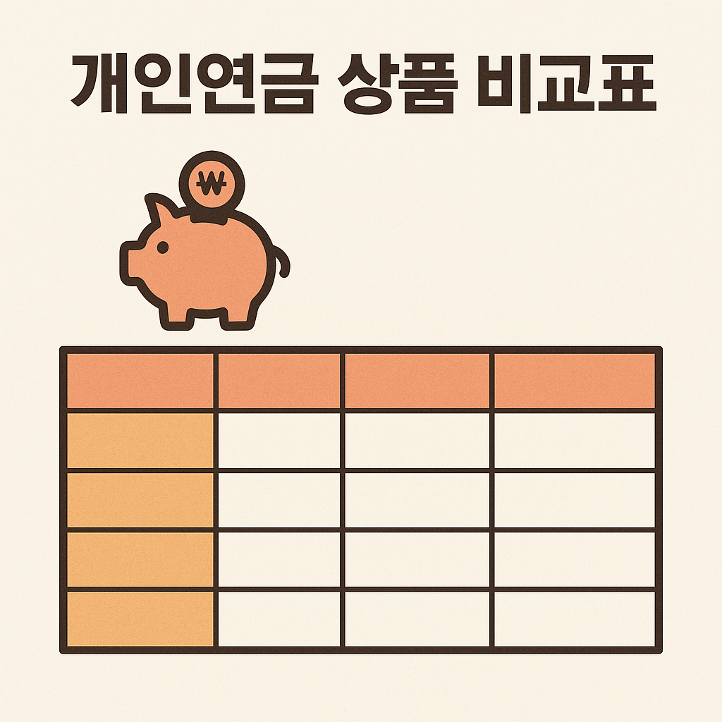 개인연금 상품 비교표