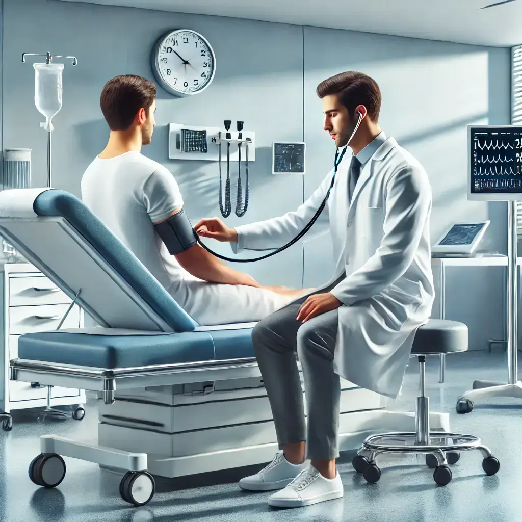 건강검진 받는 중