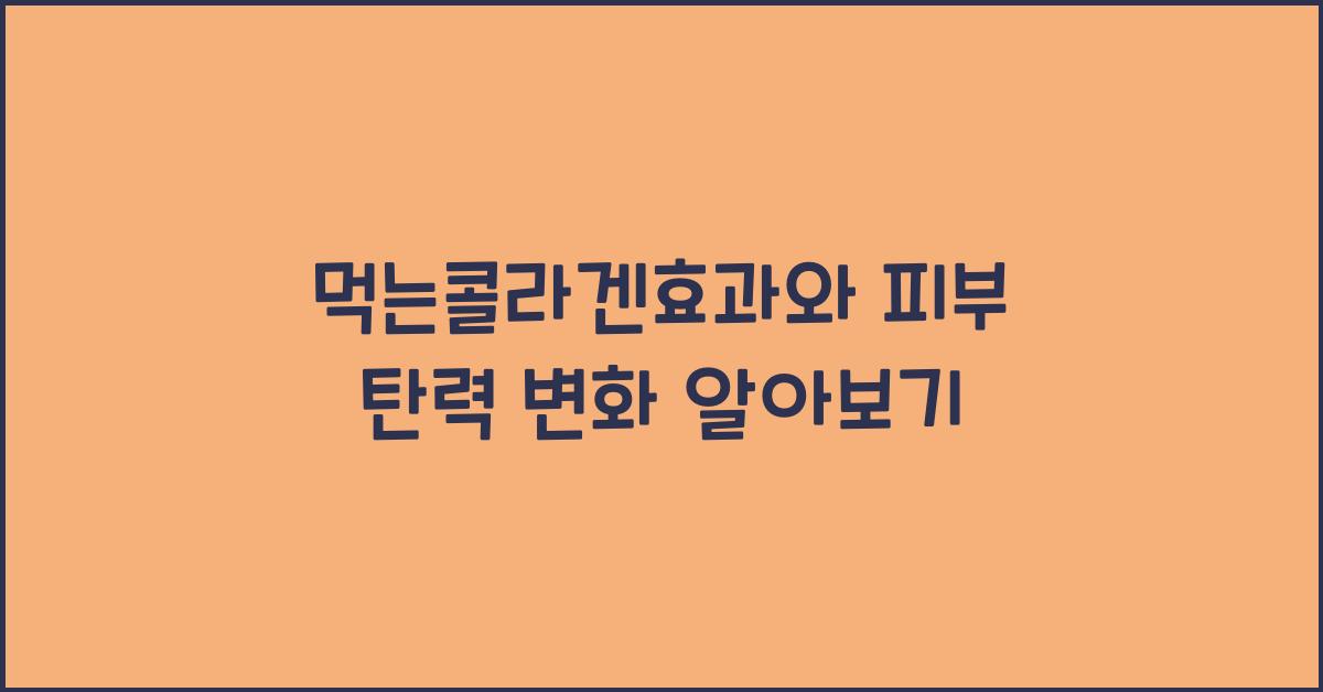 먹는콜라겐효과