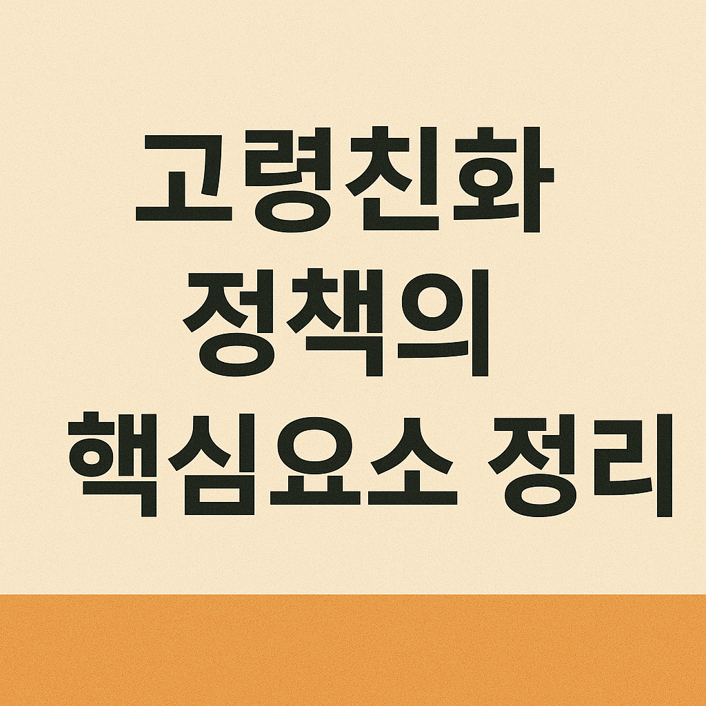 고령친화 정책의 핵심요소 정리 사진