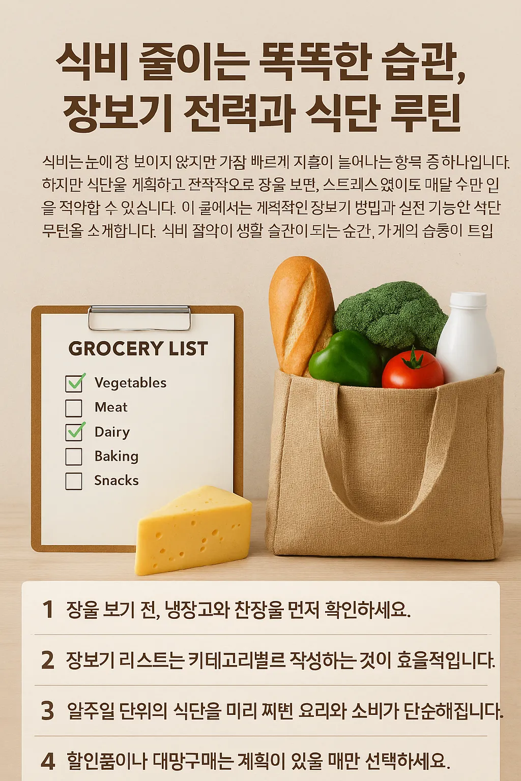 장보기 전략과 식단 루틴