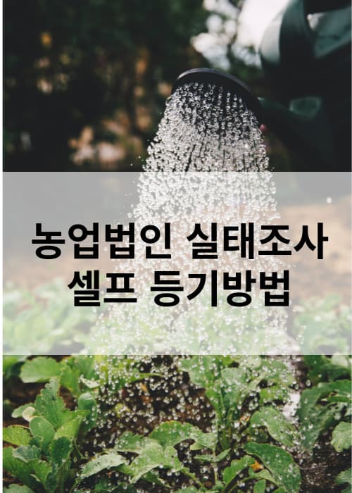 영농법인실태조사셀프등기로비용절감법