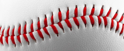 야구공의 실밥의 세부사진