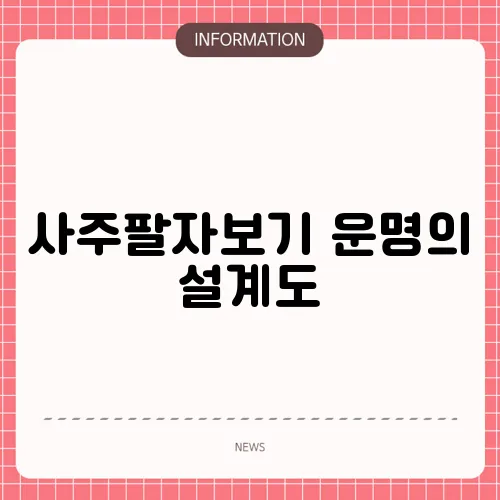 사주팔자보기 운명의 설계도