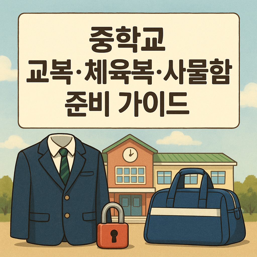 중학교 교복·체육복·사물함 준비 가이드