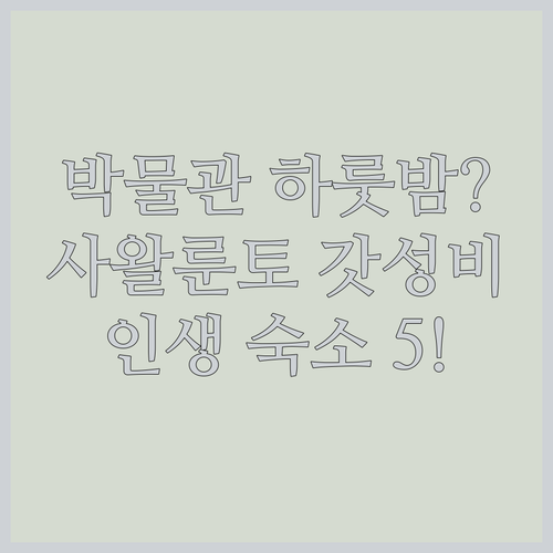박물관에서 잠을 잔다? 사왈룬토 여행..