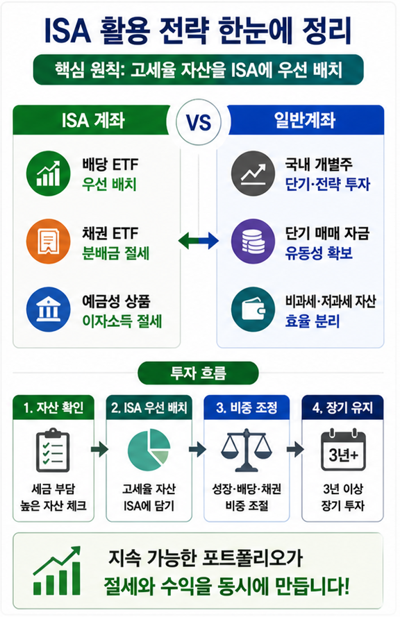 ISA 활용 전략 자산 배치 인포그래픽