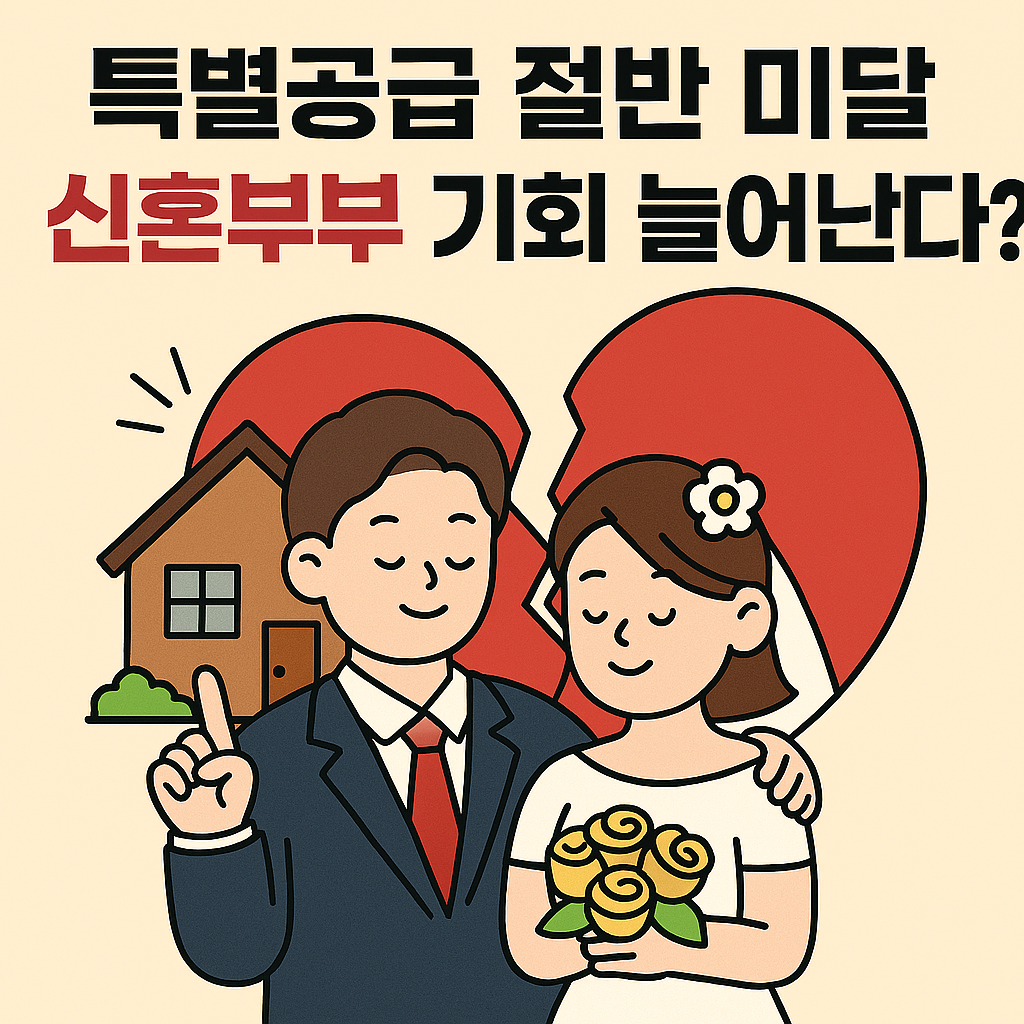 특별공급 절반 미달, 신혼부부 기회 늘어난다