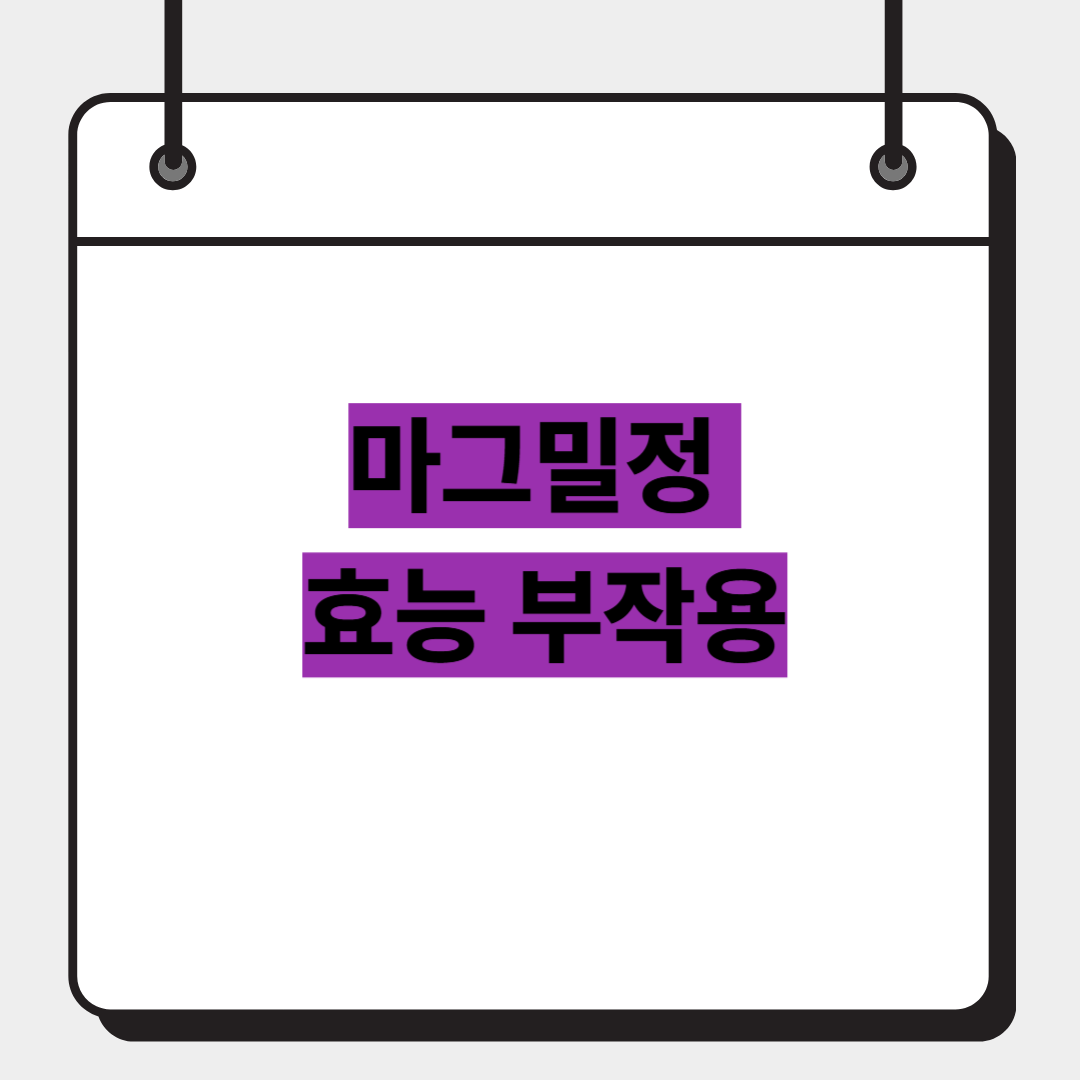 마그밀정 효능 부작용