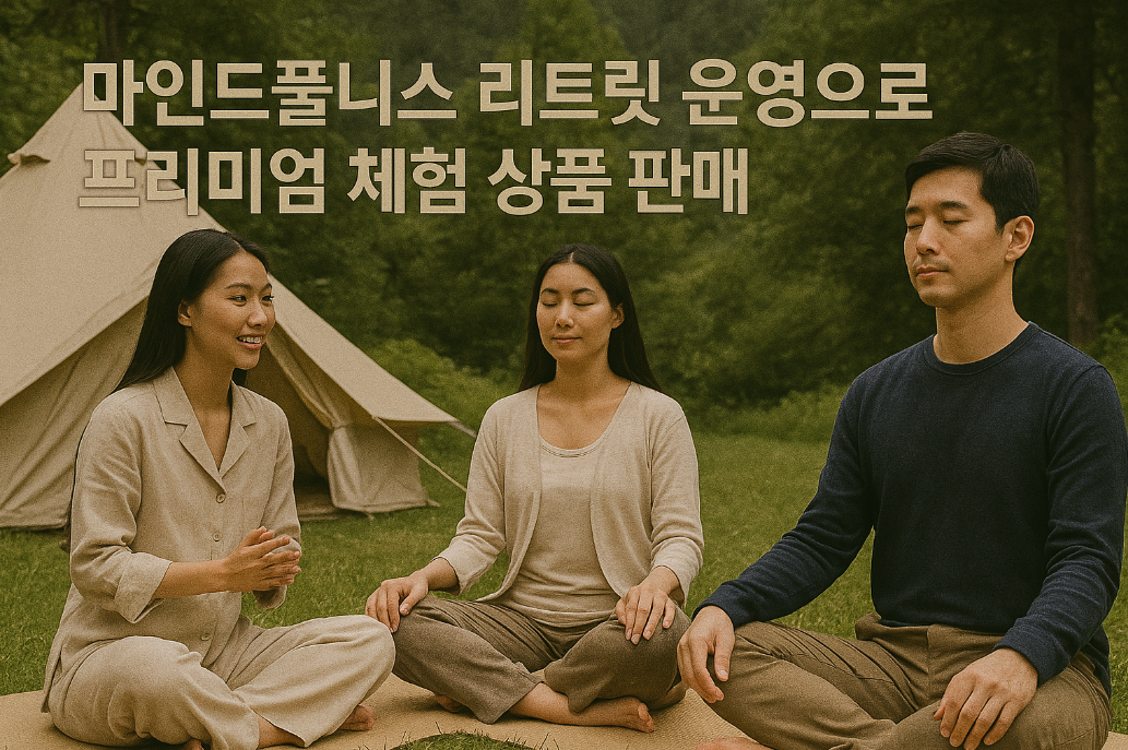 마인드풀니스 리트릿 운영으로 프리미엄 체험 상품 판매