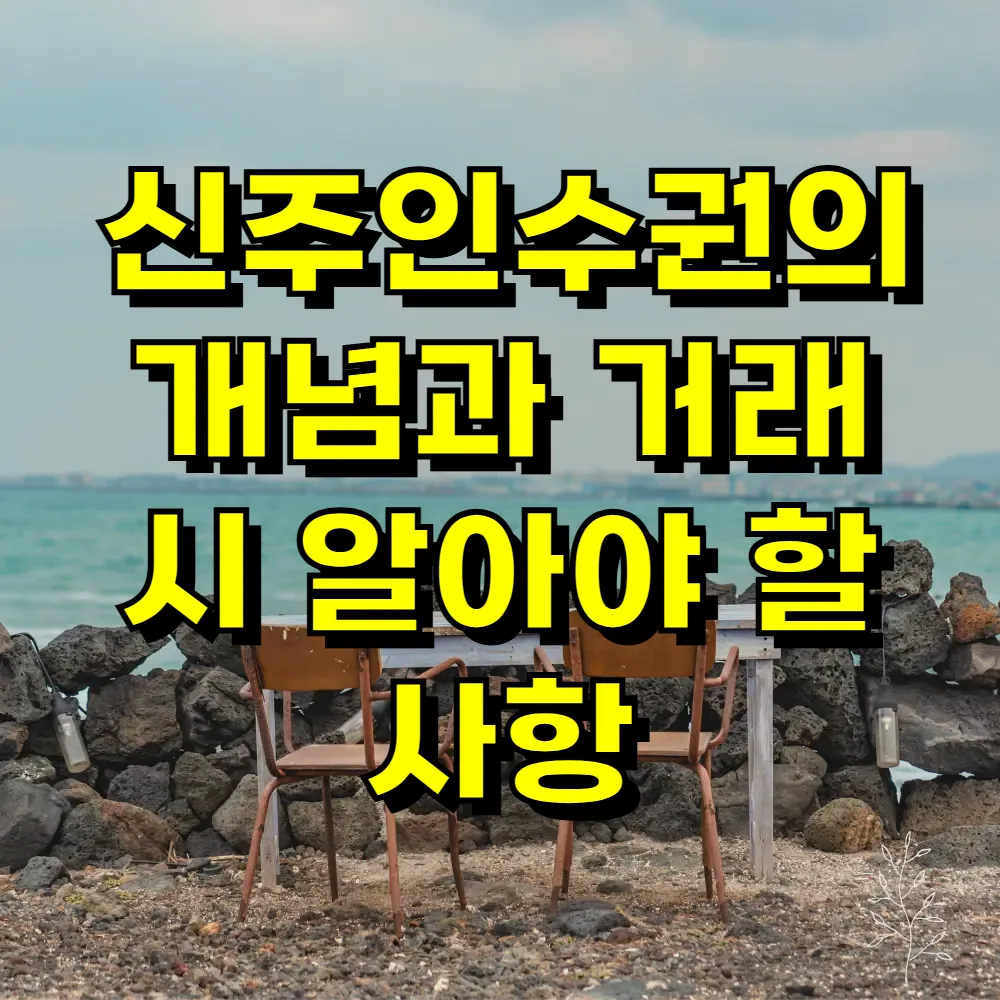 신주인수권의 개념과 거래 시 알아야 할 사항