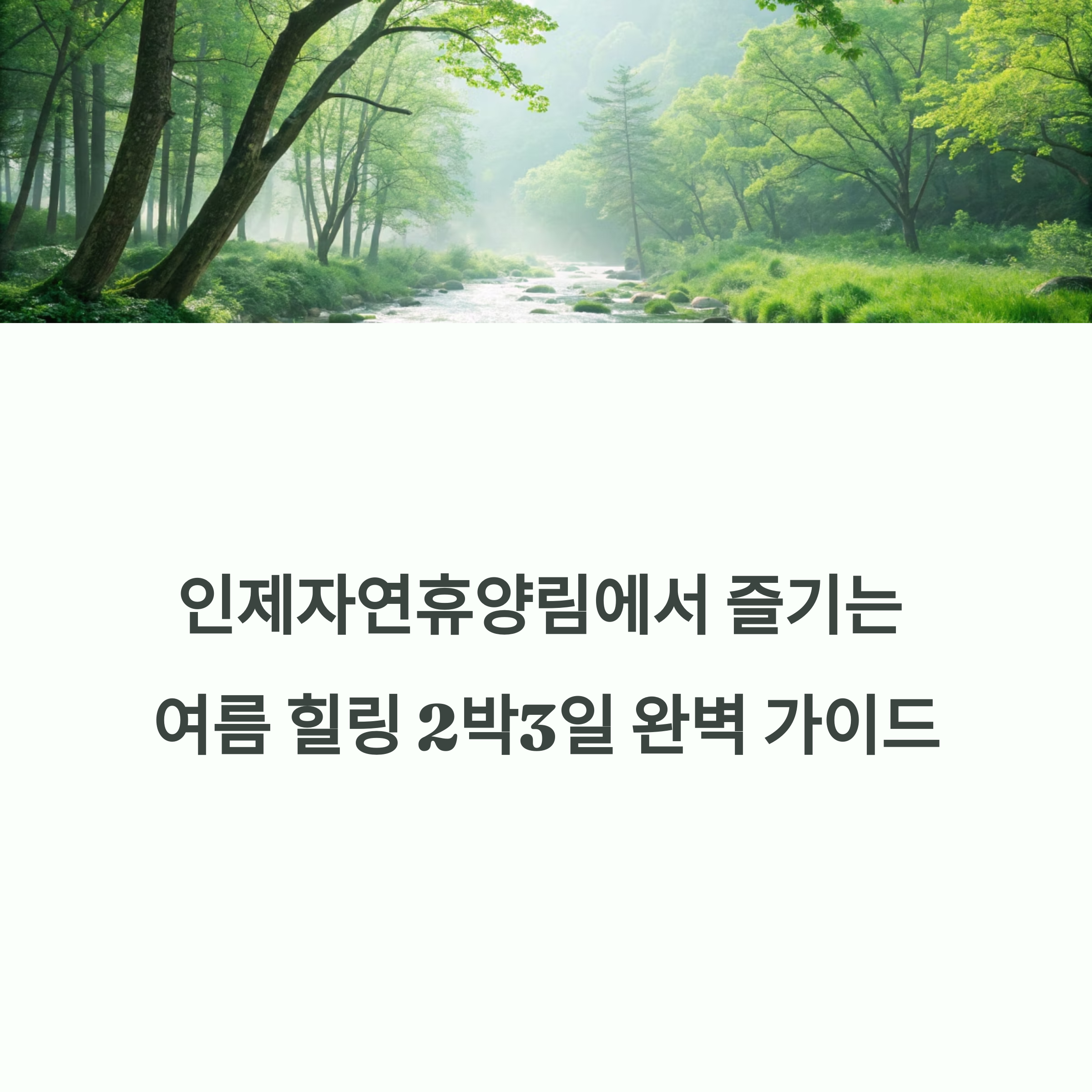 인제자연휴양림, 2박3일 여름에 최고의 힐링과 맛집소개
