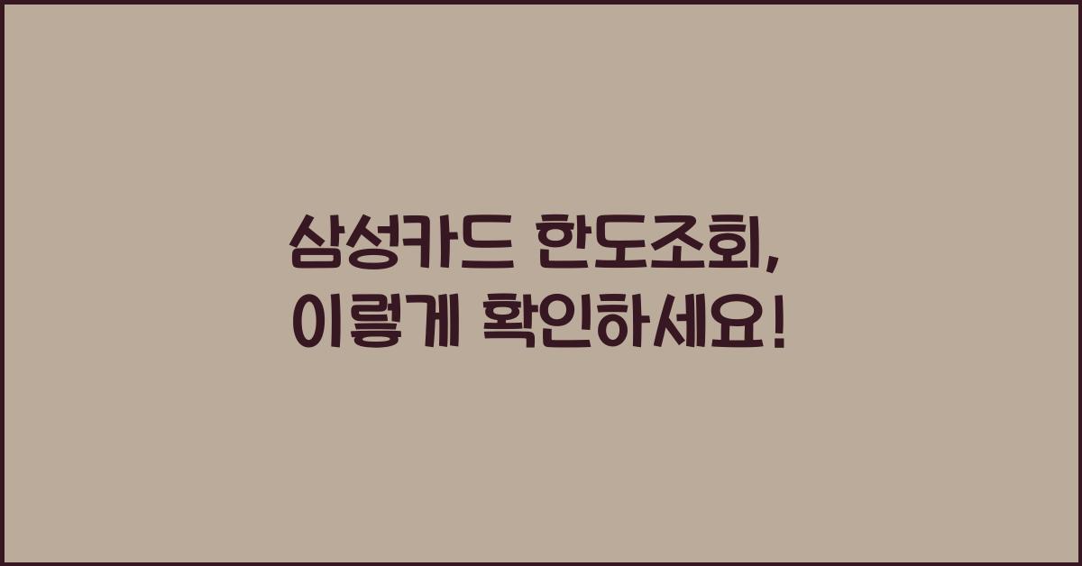 삼성카드 한도조회