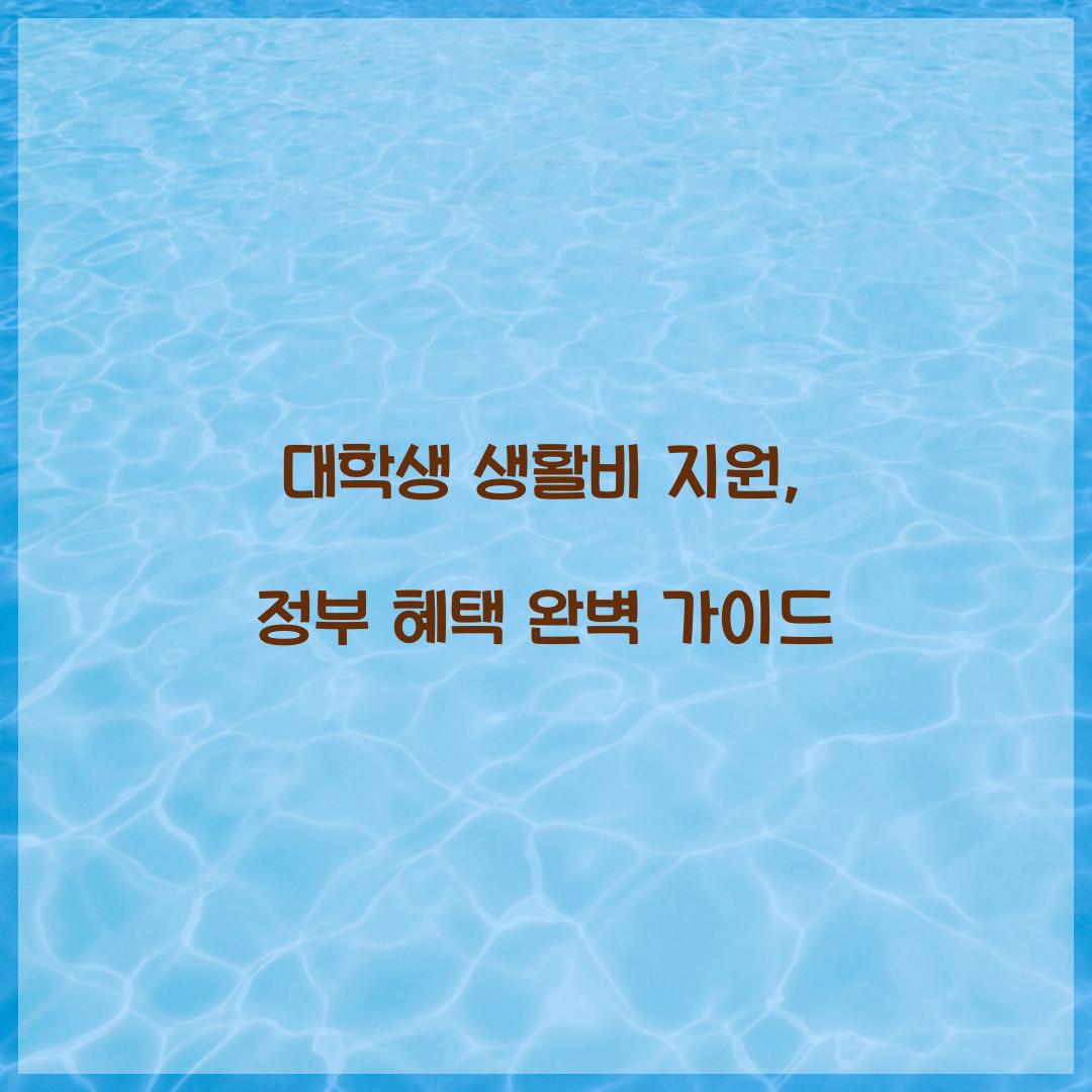 대학생 생활비 지원