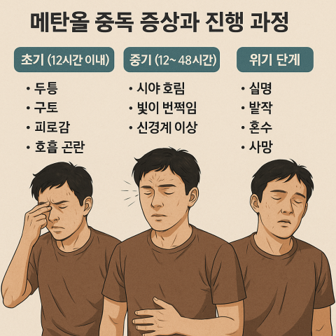 메탄올 중독 증상과 진행과정