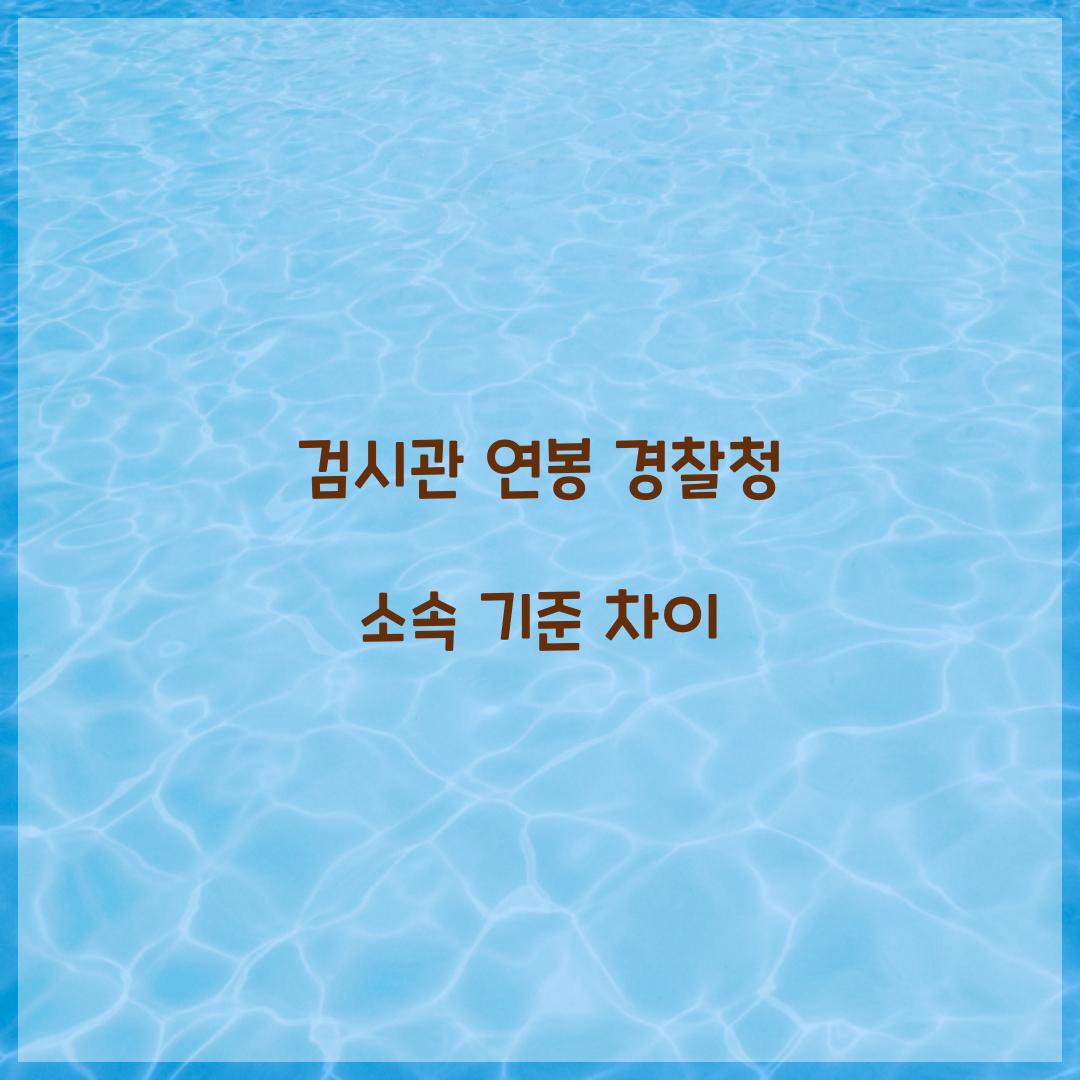 검시관 연봉 경찰청 소속 기준 차이