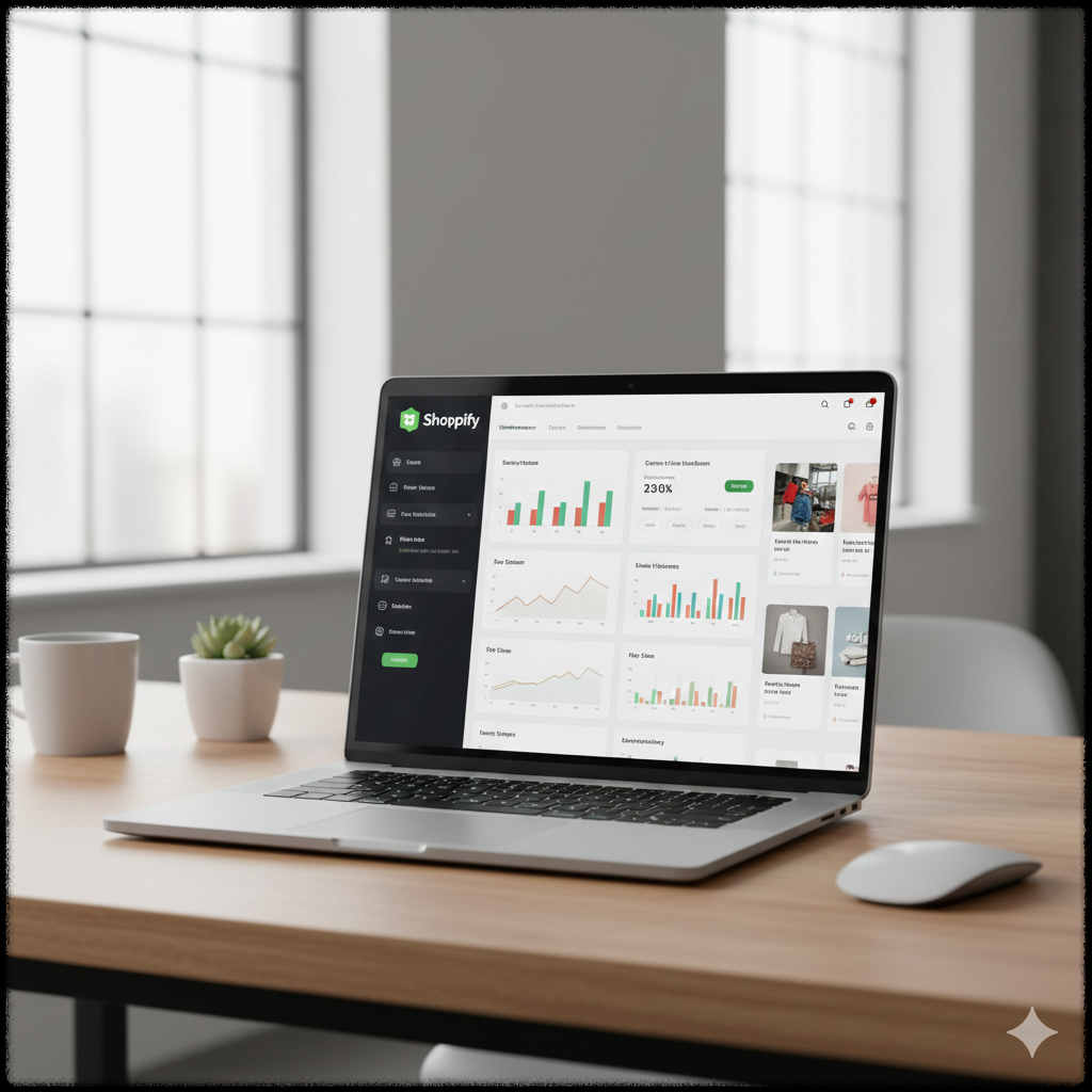 무재고 전자상거래 부업을 상징하는 온라인 쇼핑 관리 화면 이미지