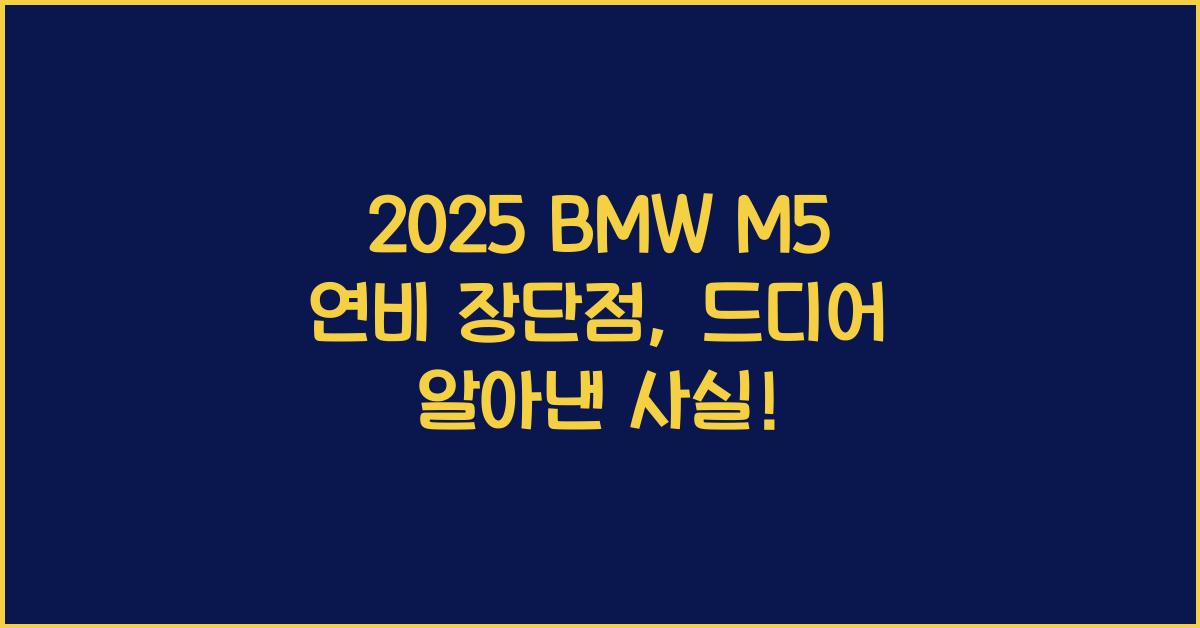 2025 BMW M5 연비 장단점