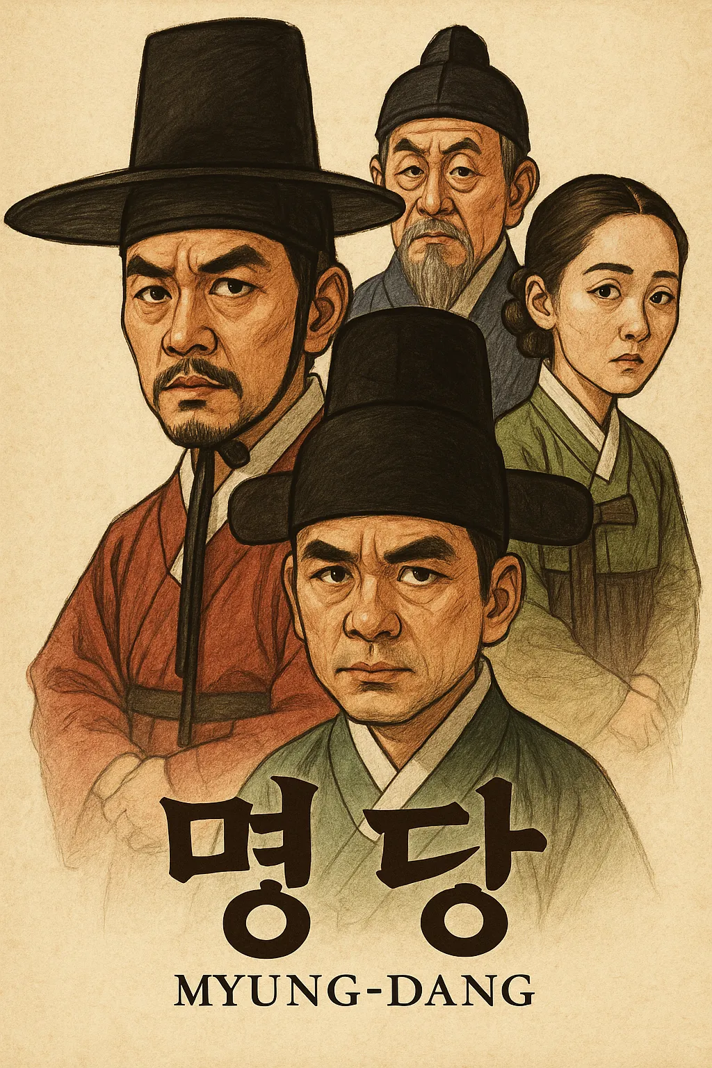 ChatGPT가-그린-이미지- 명당-메인-배우들-조승우-지성-백윤식-문채원-포스터