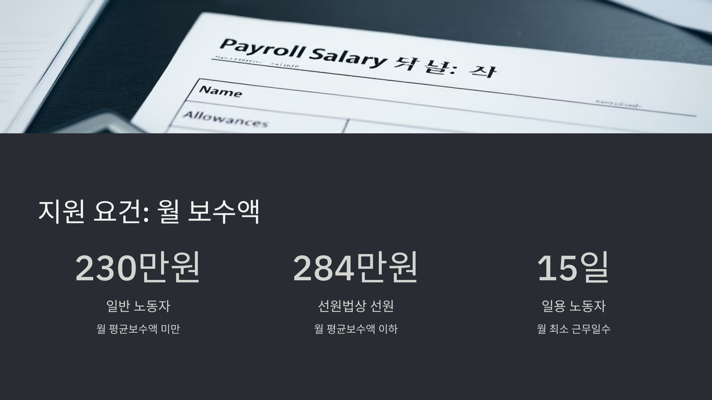 일자리 안정자금 지원 자격