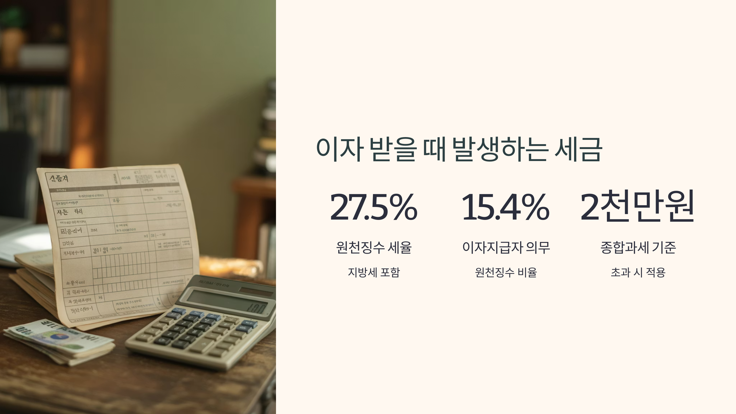 이자 받을 때 발생하는 세금