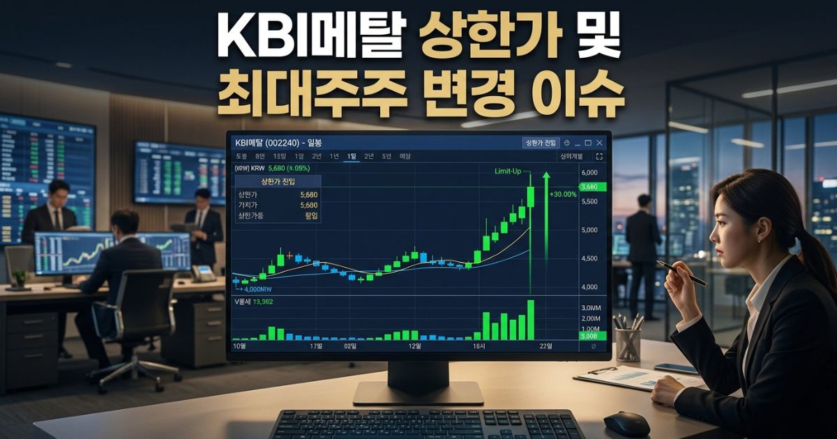 KBI메탈 상한가 및 최대주주 변경 이슈