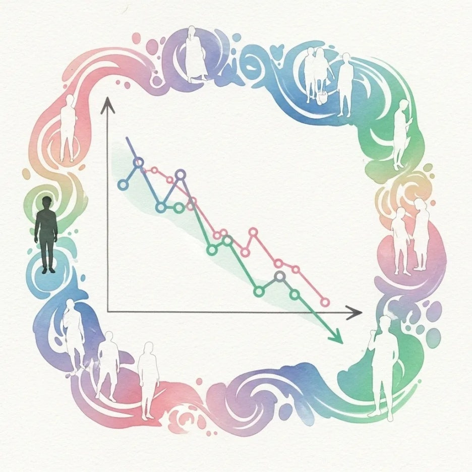 변화하는 흡연율 트렌드를 보여주는 추상적인 그래프
