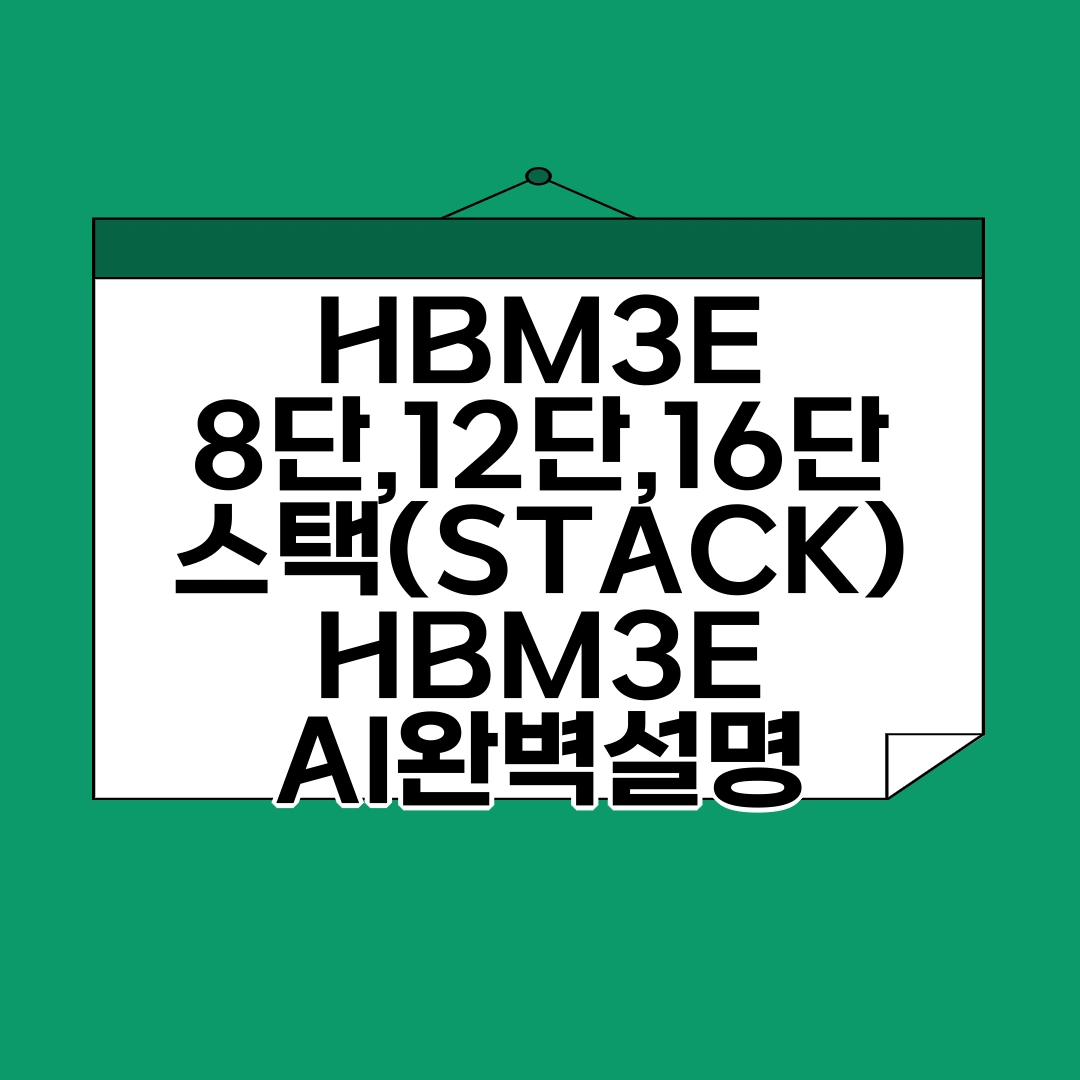 HBM3E 8단,12단,16단 스택(STACK) HBM3E AI완벽설명