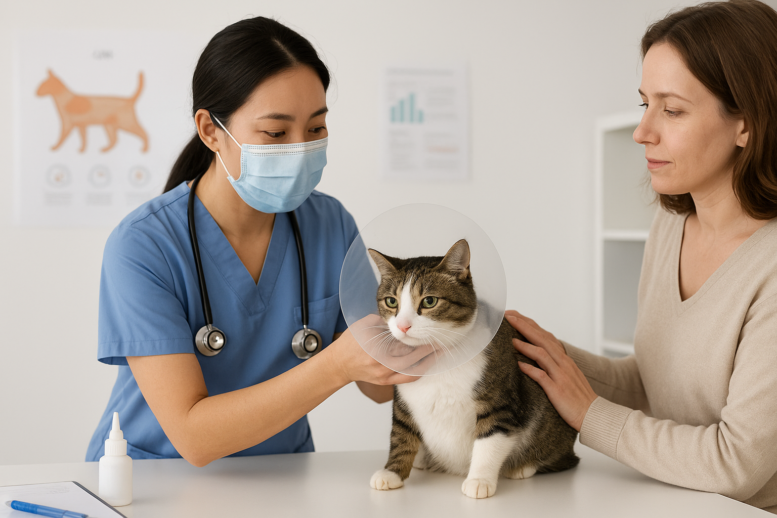 진료받는 고양이 이미지