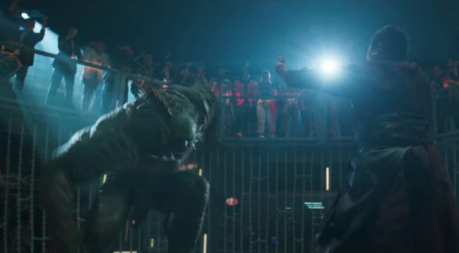 웡과 어보미네이션이 전투하는 모습