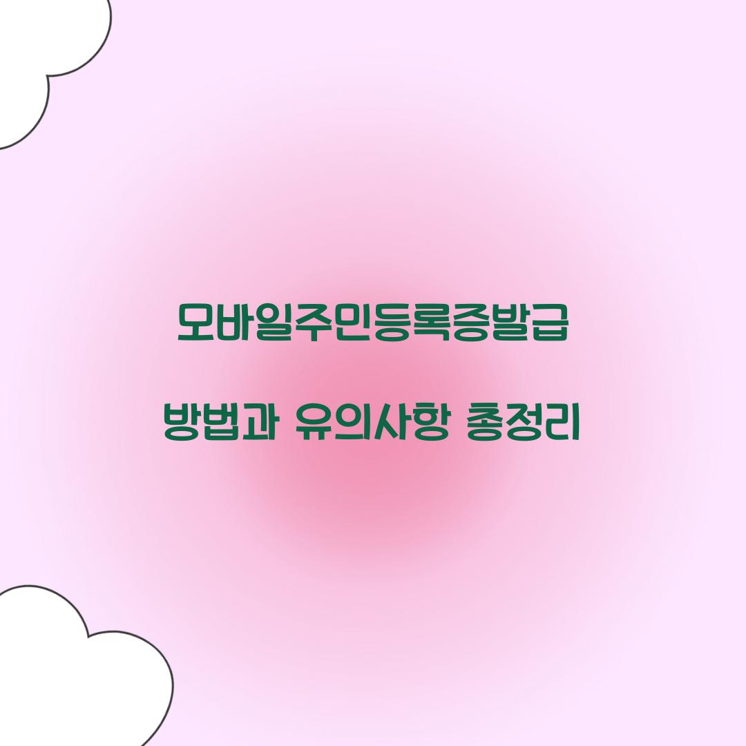 모바일주민등록증발급