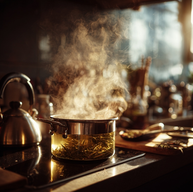 쌍화탕 끓이는 모습