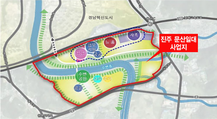 진주 문산일대 사업지 위치