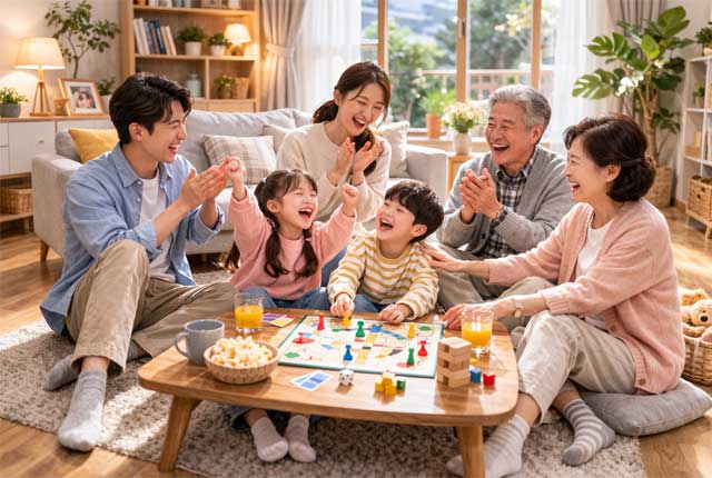 가족이 같이 놀이하는 모습