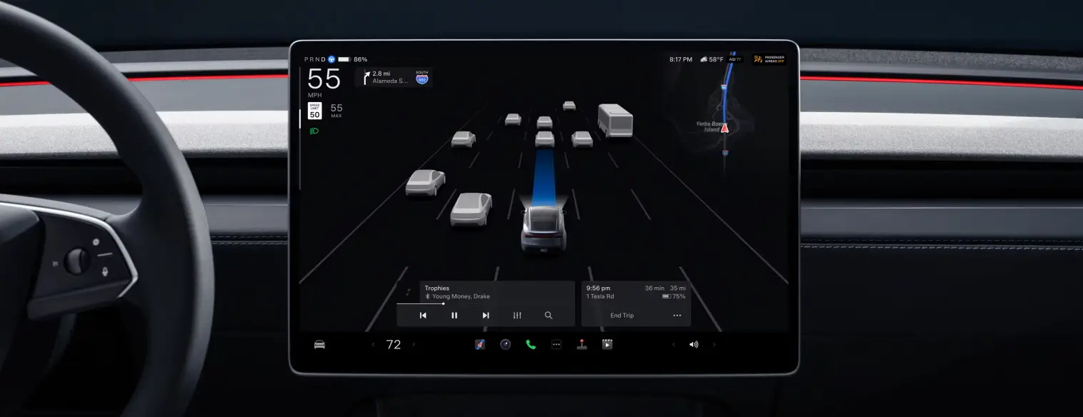 모델Y-대시보드(출처-테슬라코리아)