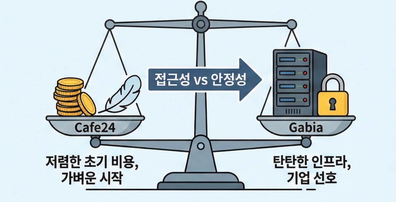 카페24 vs 가비아 결정적 차이