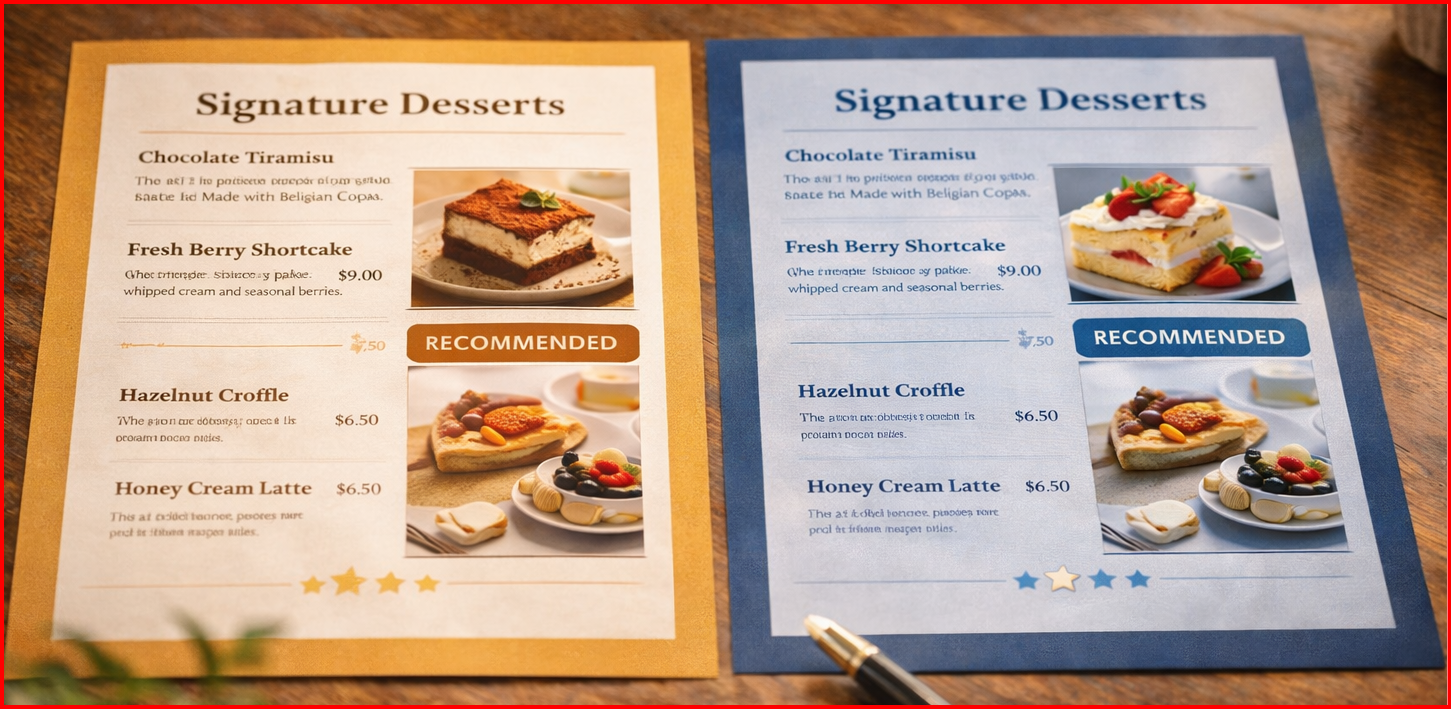 메뉴판 색깔이 주문에 미치는 영향