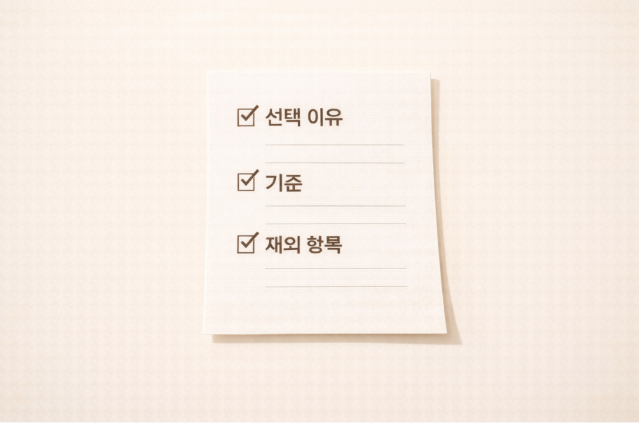 판단을 기록하는 정보형 블로그 글 구조 이미지