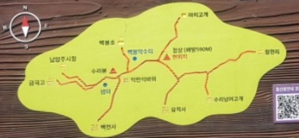 백봉산 등산 지도