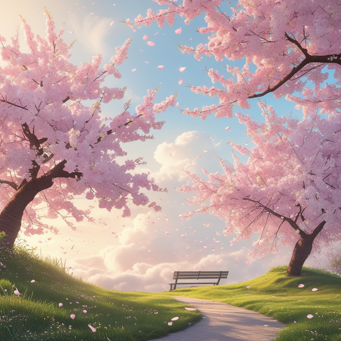 벚꽃이 만개한 장면