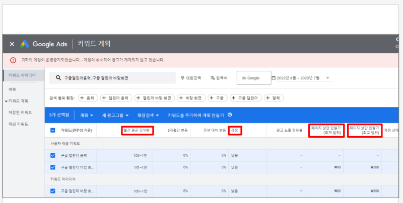 특정항목 의미