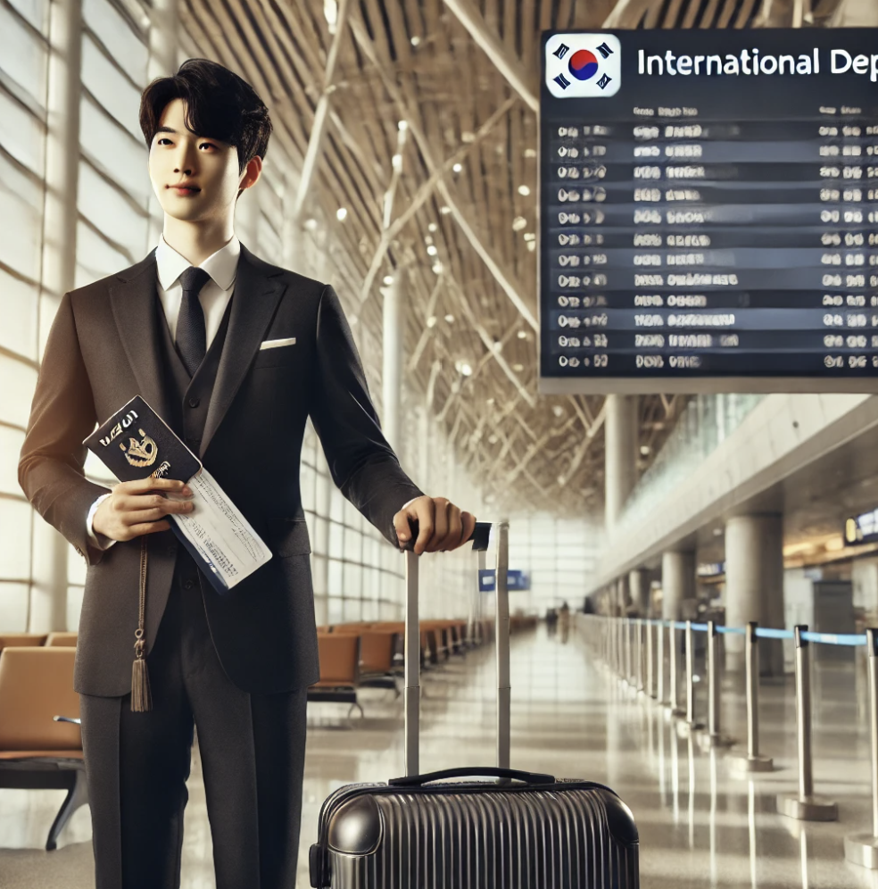 해외근무를 위해 출국준비하는 모습