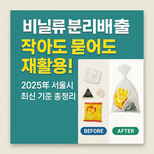 비닐류 분리배출, 작아도 묻어도 재활용! 2025년 서울시 최신 기준 총정리