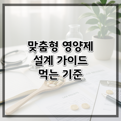 맞춤형 영양제 설계 가이드 – 어떤 기준으로 먹어야 할까
