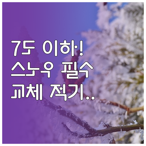 노면 7도 이하 스노우타이어 필수 교..