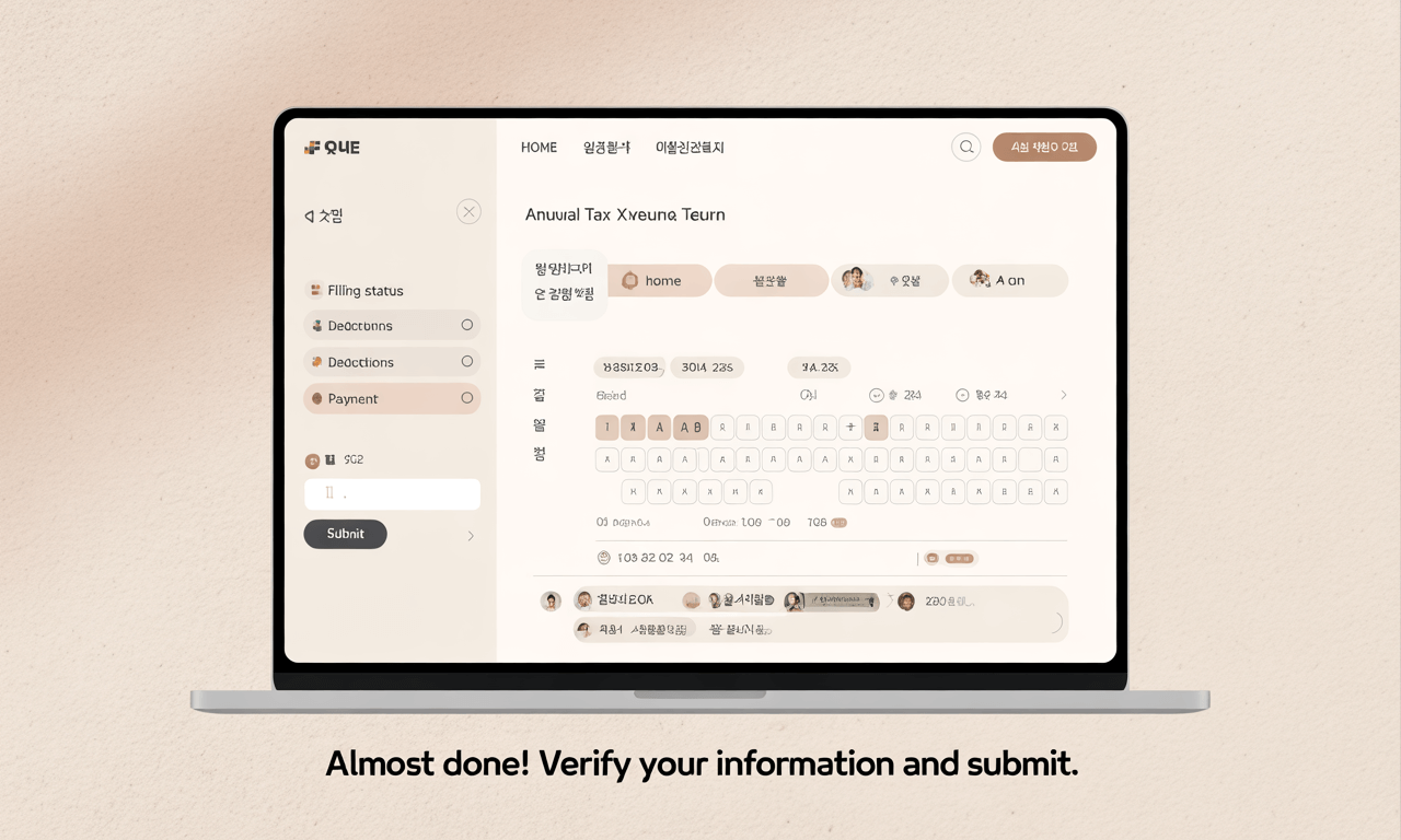 폐업후-종합소득세-신고-노트북-화면에-홈택스-접속된-모습