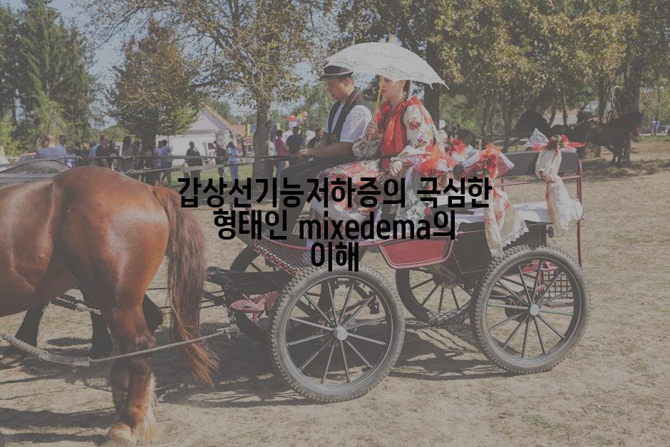 갑상선기능저하증의 극심한 형태인 mixedema의 이해